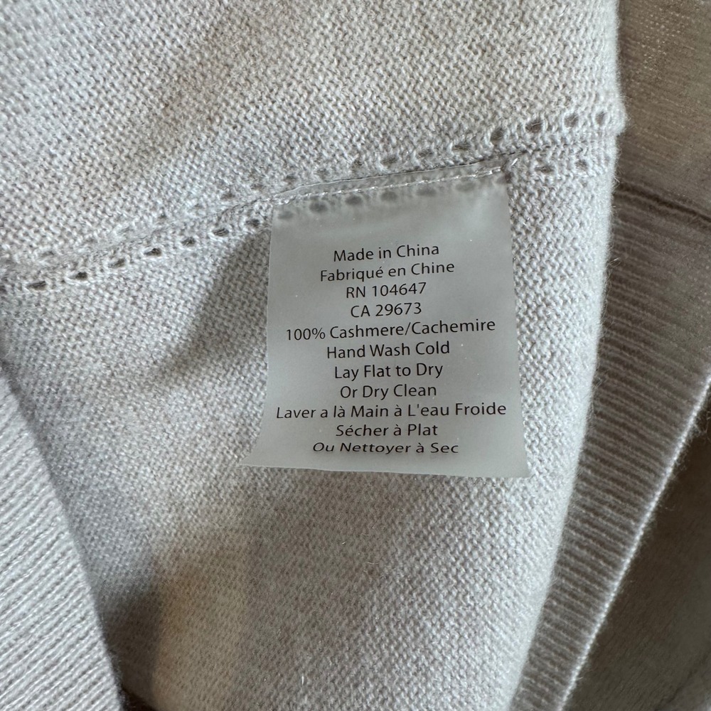 Kinross Cashmere Women's Oatmeal Beige Raglan Back Zip Pullover Sweater Size M - Picture 5 of 5